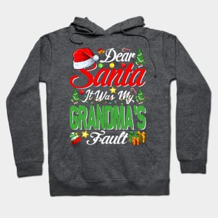 Dear Santa It Was My Grandmas Fault Christmas Funny Chirtmas Gift Hoodie